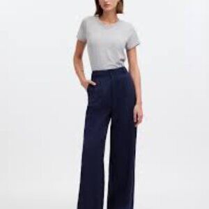 Madwell Navy Harlow Wide Leg Pant